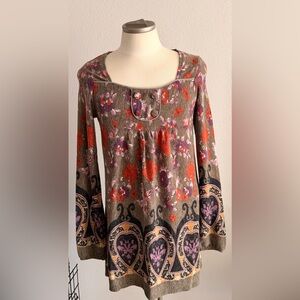 Hazel Y2K Multicolor Floral Long Sleeve Dress Medium
